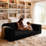 FILUXE Modular Sectional Sofa, Modern Modular Sofa Couch with Deep Seat，Comfy Cloud Couch, Sectional Couches for Living Room, Bedroom and Apartment，2-Seater，Black - Image 4