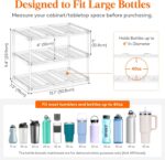 Lifewit Stackable Bottle Storage Organizer, Clear Freestanding Wine Holder for Cabinet, Large Slot Water Bottle Tumbler Cup Organizer for Pantry, Plastic Wine Rack for Fridge Cellar, 3Tier Hold 9 - Image 3
