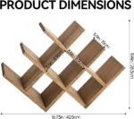 KIRIGEN Wooden 8-Bottle Wine Rack, 3-Tier Countertop Wine Bottle Holder for Cabinets, Bar Cart, Kitchen Counter, Pantry, Dining Room, 16.73 x 5.9 x 11.14 in, XHJJ3-DBR - Image 7