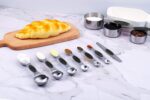 TILUCK magnetic measuring spoons set and measuring cups, stainless steel measuring cups, 6 double-sided stainless steel measuring spoons & 1 leveler (13) - Image 7