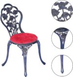Mandolin Patio Table and Chairs,5 Piece Outdoor Dining Set,Rust-Resistant Cast Aluminum Bistro Set with Cushion.Rose Design (Copper) - Image 6