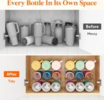 Lifewit Stackable Bottle Storage Organizer, Clear Freestanding Wine Holder for Cabinet, Large Slot Water Bottle Tumbler Cup Organizer for Pantry, Plastic Wine Rack for Fridge Cellar, 3Tier Hold 9 - Image 9