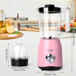Blender for Smoothies,300W Personal Blender and Grinder Combo for Kitchen with a 54oz Portable Smoothie Cups,Shakes,Juices,Frozen Drinks and a 12oz Coffee Cup with Seal Cover (Pink) - Image 8