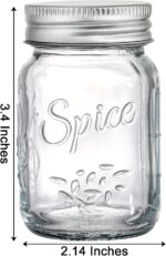 Coloch 30 Pack 4 Oz Glass Mason Spice Jar with Shaker Lids& Labels, Empty Spice Bottle Mini Mason Jars with Airtight Metal Caps and Collapsible Funnel for Herbs & Spices - Image 3