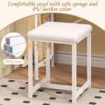 X-cosrack Small Makeup Vanity Desk with Mirror & Chair, Mini Vanity Desk Table Set with Fabric Storage Drawer, 19.7" Compact Vanity Desk for Kids, Girls, Dressing Table with Chair for Bedroom, White - Image 6