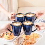 vancasso STARRY Ceramic Coffee Mug Set of 6, 16 Oz Tea Cups with Handle for Latte, Tea, Cappuccino, Milk, Cocoa, Microwave&Dishwasher Safe, Blue - Image 6