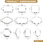 10 Pieces Plaque Frame Cookie Cutter Stainless Steel Biscuit Cutter Difference Shapes,Biscuit Wedding Baking Decorations Holiday Party (silver) - Image 3