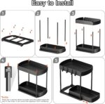 Ukeetap Multi-Purpose Pull-Out Storage Organizers, Under Sink/Cabinet Organizers and Storage for Bathroom & Kitchen, Black, 12.8 Inches, 2 Packs - Image 8