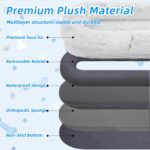 WROS Human Dog Bed - 71"x45"x12" Fits You & Pets, Washable Faux Fur, Orthopedic, Plump Pillow, Blanket, Strap - Grey - Image 5