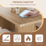Garvee 70.8" Dining Table for 6 8 10, Modern Dining Room Table with Storage, Wood Kitchen Table with Fluted Legs, Dinner Tables for Kitchen Dining Room,Natural Wood - Image 5