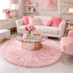 Amdrebio Light Pink Round Circle Rug 4Ft for Girls Bedroom, Fluffy Cute Area Rugs for Kids Room Decor Aesthetic, Kawaii Shag Fuzzy Fur Carpet for Nursery, Preppy Dorm, Classroom, Playroom, Teen, Baby - Image 7