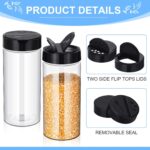 Zhehao 24 Pieces Plastic Spice Containers Plastic Spice Bottles Clear Reusable Large Empty Seasoning Jars with Shaker Lids for Kitchen Storage Seasoning Powder Herbs(16 oz,Cylinder,Clear and Black) - Image 5