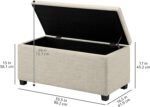 Amazon Basics Upholstered Storage Ottoman Bench with Soft Close Lid, Child-Safety Hinge, No Assembly Required, 35.5"W x 16.5"D x 17"H, Beige - Image 3