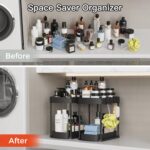 Ukeetap Multi-Purpose Pull-Out Storage Organizers, Under Sink/Cabinet Organizers and Storage for Bathroom & Kitchen, Black, 12.8 Inches, 2 Packs - Image 6