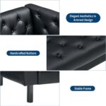 GarveeHome 81 in Leather Couch for Living Room, Modern Leather Sofa with Deep Seat, Handmade Button Tufted 3 Seater Sofa, Chesterfield Couch for Apartment, Office, Black - Image 7