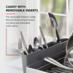 KitchenAid Large Capacity, Fully Size Self Draining Rust Resistatant Satin Coated Dish Rack with Removable Flatware Caddy 20.47-Inch, Gray - Image 5
