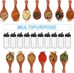 Zhehao 24 Pieces Plastic Spice Containers Plastic Spice Bottles Clear Reusable Large Empty Seasoning Jars with Shaker Lids for Kitchen Storage Seasoning Powder Herbs(16 oz,Cylinder,Clear and Black) - Image 4