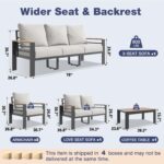 Aoxun Aluminum Patio Furniture Set 7 Seats, Oversized Outdoor Sectional with Washable Thick Cushions, Coffee Table and Waterproof Cover, Patio Conversation Sets for Porch, Balcony, Deck - Image 8
