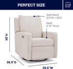 babyGap Harlowe Power Recliner with USB-A and Type-C Ports by Delta Children - Greenguard Gold Certified – Stain-Resistant Performance Fabric is Oeko-TEX Standard 100 Certified, Sand - Image 4