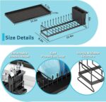 ANTOPY Small Dish Drying Rack - Compact Dish Rack for Kitchen Counter with Silicone Dish Drying Mat, Stainless Steel Dish Drainer for Kitchen Sink Cabinet, Space Saving Plate Rack Cutlery Holder - Image 7