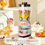 Blender for Smoothies,300W Personal Blender and Grinder Combo for Kitchen with a 54oz Portable Smoothie Cups,Shakes,Juices,Frozen Drinks and a 12oz Coffee Cup with Seal Cover (Pink) - Image 6