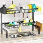 SNSLXH 4 Baskets 2-Tier Over The Sink Dish Drying Rack, 26.57"-35", Large Sink Rack for Kitchen, Extensible and Adjustable, Saving Kitchen Space - Image 2