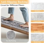 HEBE Boho Kitchen Rug Sets 3 Piece with Runner Non Slip Kitchen Rugs and Mats Washable Kitchen Mats for Floor Thick Kitchen Floor Mat Carpet Runner Rugs for Hallway Laundry Holiday Decor - Image 4