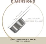 1/2 Cup Stainless Steel Measuring Cup | Sturdy Metal 125 ml | 125 cc | 4 oz | Single Cup for Wet and Dry Ingredients | Great for use as 1/2 Cup Dog Food Scoop - 4 PK - Image 4