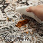 RUUGME Washable 10x14 Area Rug - Soft Area Rugs for Living Room Stain Resistant Carpet Vintage Lightweight Rugs for Bedroom with Non Slip Backing Indoor Ultra-Thin Rugs Home Decor 10x14 Black - Image 7