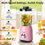 Blender for Smoothies,300W Personal Blender and Grinder Combo for Kitchen with a 54oz Portable Smoothie Cups,Shakes,Juices,Frozen Drinks and a 12oz Coffee Cup with Seal Cover (Pink) - Image 5