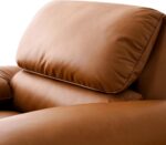 43" Oversized PU Leather Accent Chair, Modular Sectional Sofa Chair with Extra Deep Seat, Wide Arms, Mid-Century Modern Armchair for Living Room, Apartment, Office, Brown - Image 7