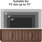 FORTUNETEC TV Stand for 75 Inch TV, Mid Century Modern TV Stand with Arched Design, Wood Grain Finish, Media Console with Adjustable Shelves, 67" Entertainment Center for Living Room Bedroom, Walnut - Image 8