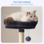 Heybly Cat Tree, 49.2 Inches Cat Tower for Indoor Cats, Spacious Cat House Condo with Hidden Space，Sturdy Steel Tube，Soft Plush Top Perch，Cozy Hammock and Sisal Scratching Posts, Smoky Gray HCT200SG - Image 9