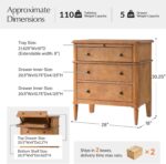 HULALA HOME End Table with Charging Station & Hidden Drawer, 30" Tall Side Table with Pull-Out Shelf, Rubberwood Legs(Set of 2, Teak) - Image 3
