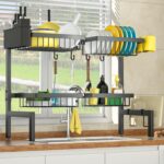 SNSLXH 4 Baskets 2-Tier Over The Sink Dish Drying Rack, 26.57"-35", Large Sink Rack for Kitchen, Extensible and Adjustable, Saving Kitchen Space - Image 8
