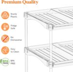 Lifewit Stackable Bottle Storage Organizer, Clear Freestanding Wine Holder for Cabinet, Large Slot Water Bottle Tumbler Cup Organizer for Pantry, Plastic Wine Rack for Fridge Cellar, 3Tier Hold 9 - Image 7
