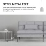 COMHOMA Convertible Futon Sofa Bed, 72″Fabric Futons Couch with Adjustable Backrest, Folding Sleeper Recliner for Living Room Furniture (Grey) - Image 9