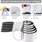 TILUCK magnetic measuring spoons set and measuring cups, stainless steel measuring cups, 6 double-sided stainless steel measuring spoons & 1 leveler (13) - Image 5