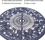 Mandolin Patio Table and Chairs,5 Piece Outdoor Dining Set,Rust-Resistant Cast Aluminum Bistro Set with Cushion.Rose Design (Copper) - Image 7