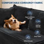 Garvee Modular Sectional Sofa Cloud Sectional Couch, 106" Comfy Fluffy L Shaped Black Couches for Living Room,Oversized Sofa Sleeper with Deep Seat, No Assembly Required, Black - Image 5