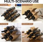 KIRIGEN Wooden 8-Bottle Wine Rack, 3-Tier Countertop Wine Bottle Holder for Cabinets, Bar Cart, Kitchen Counter, Pantry, Dining Room, 16.73 x 5.9 x 11.14 in, XHJJ3-DBR - Image 5