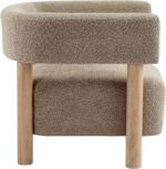 Christopher Knight Home Carly Low Profile Accent Chair, Round Backrest Side Chair, Living Room Armchair with Boucle Fabric Cushion,Comfy Reading Chair for Bedroom,Wooden Single Lounge Sofa,Light Camel - Image 8