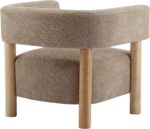 Christopher Knight Home Carly Low Profile Accent Chair, Round Backrest Side Chair, Living Room Armchair with Boucle Fabric Cushion,Comfy Reading Chair for Bedroom,Wooden Single Lounge Sofa,Light Camel - Image 9
