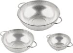 3-Piece Stainless Steel Mesh Micro-Perforated Strainer Colander Set (1-Quart, 2.5-Quart and 4.5-Quart) - Image 6