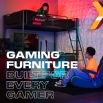 X Rocker PC Computer Gaming Desk Chair with Wheels, College Dorm Room Essentials for Guys and Girls, Adjustable, Ergonomic Office Chair, Gifts for Gamers - Image 7