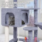 AIWIKIDE Big Cat Tree, Cat Tower with Multi-Level Condo, Hammocks, Rotating Toy (Grey, 63.4'') - Image 6