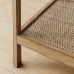 Nathan James 33301 Hayes Solid Wood Nightstand, Bedside, End or Side Table in Light Brown Wood Finish & Glass Top with Open Storage Shelf, 18 in x 18 in x 22 in - Image 8