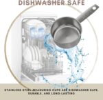 1/2 Cup Stainless Steel Measuring Cup | Sturdy Metal 125 ml | 125 cc | 4 oz | Single Cup for Wet and Dry Ingredients | Great for use as 1/2 Cup Dog Food Scoop - 4 PK - Image 5