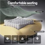 Dowinx Gaming Chair with Heated Massage Lumbar Support,Big and Tall Fabric Gaming Chairs for Adults with Footrest, Ergonomic Computer Game Chair with Poket Spring Cushions, 350lbs, Green - Image 7