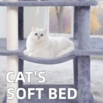 AIWIKIDE Big Cat Tree, Cat Tower with Multi-Level Condo, Hammocks, Rotating Toy (Grey, 63.4'') - Image 5